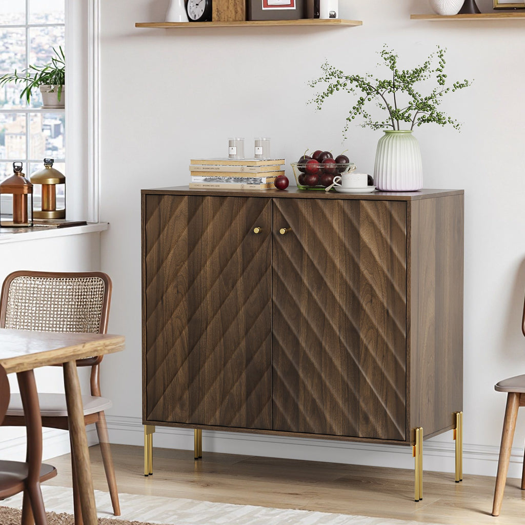 Console Entry Cabinet, Sideboard Buffet With Storage For Entry, Living Room - Walnut