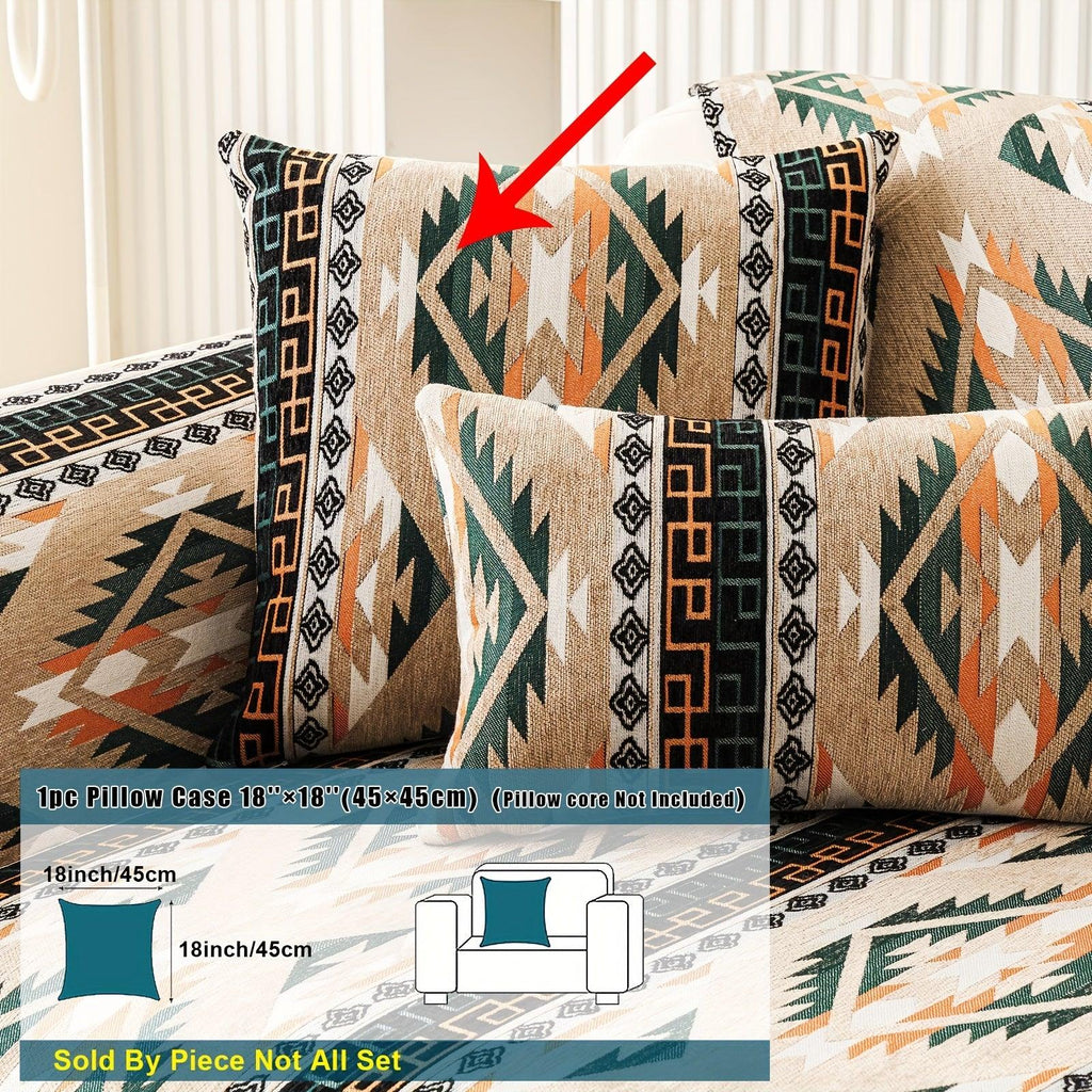 Boho Winter Couch Cover - Chic Snow Chenille Pet Protector