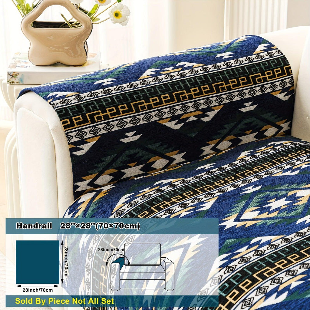 Boho Winter Couch Cover - Chic Snow Chenille Pet Protector