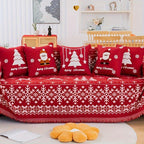 Festive Red Christmas Sofa Cover