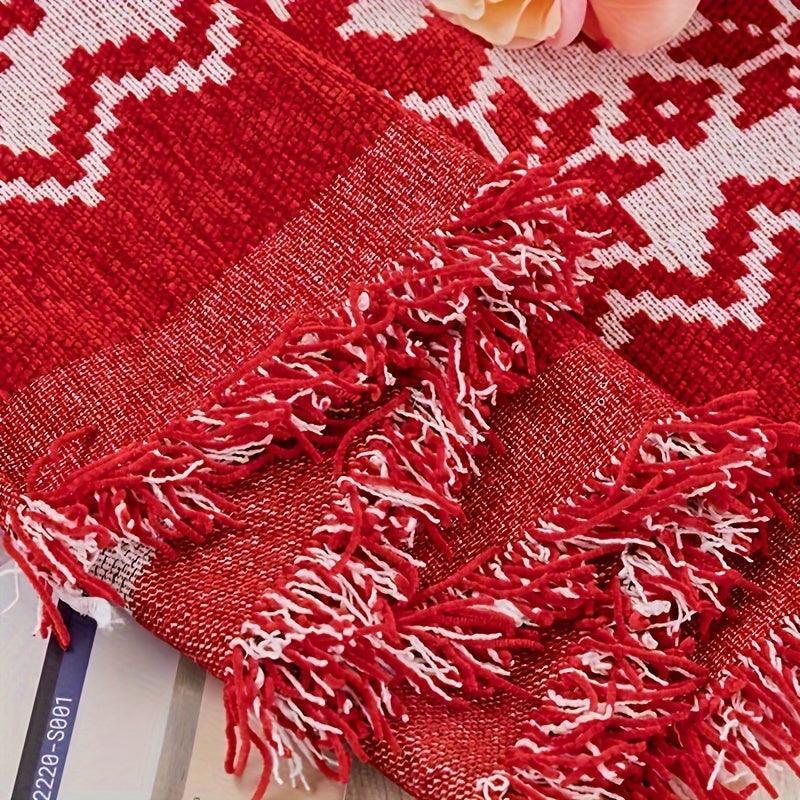 Festive Red Christmas Sofa Cover