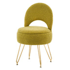 Teddy Velvet, Storage Vanity Stool Chair with Folding Back, Make-Up, Office, Bedroom
