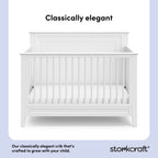 Solstice 5-In-1 Convertible Baby Crib, White