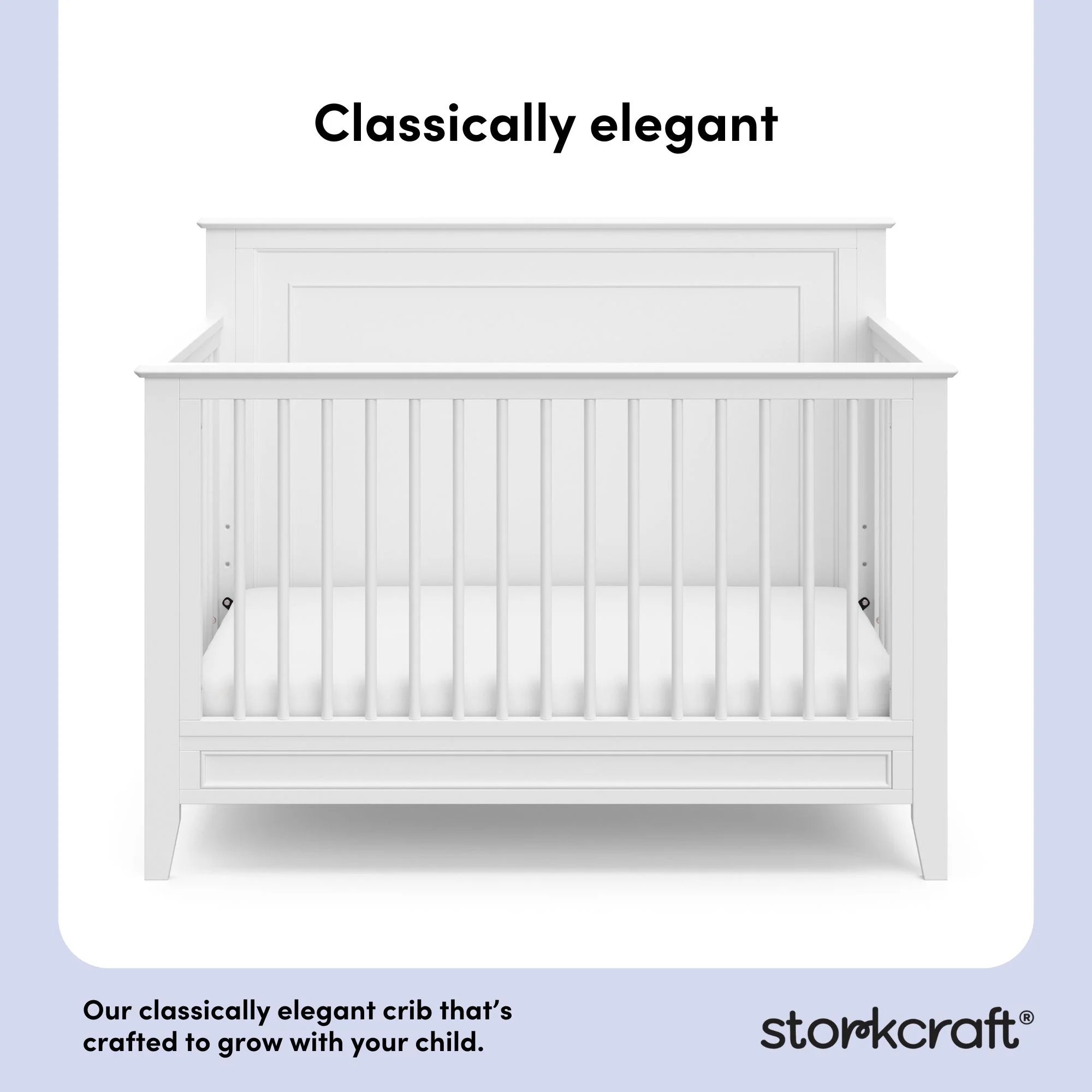 Solstice 5-In-1 Convertible Baby Crib, White