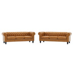 2PC Elegant PU Leather Sofa Set