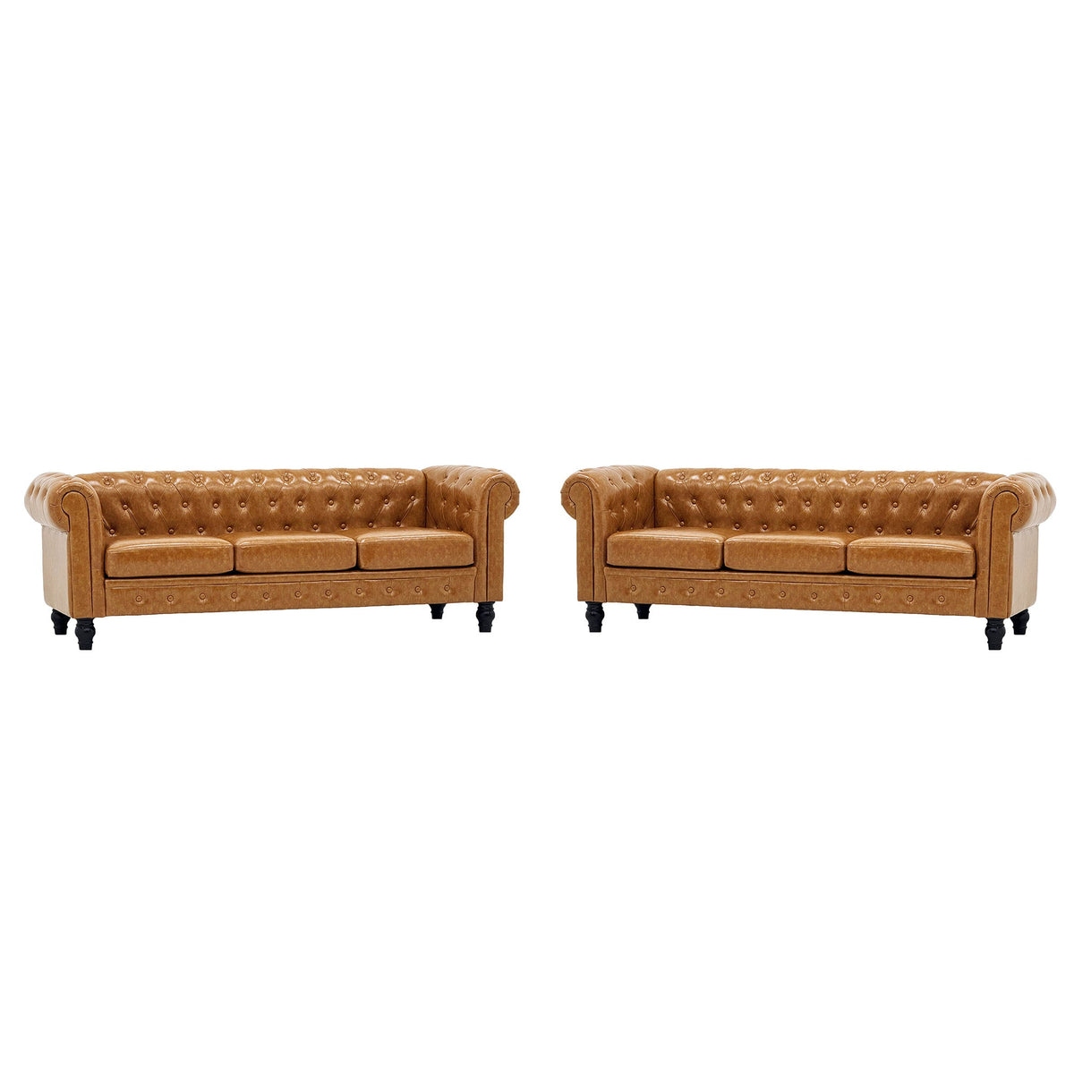 2PC Elegant PU Leather Sofa Set