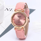 Women Watch Rhinestone Fashion Exquisite Women Leather Casual Watch Luxury Analog Quartz Crystal Wristwatch Bracelet Watch For Women and Girls