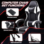 Bellemave Office  Gaming Chairs for Adults PU Leather Gaming or Office Chair with Footrest 360°Swivel Adjustable Lumbar Pillow Comfortable Computer Chair Ergonomic Design