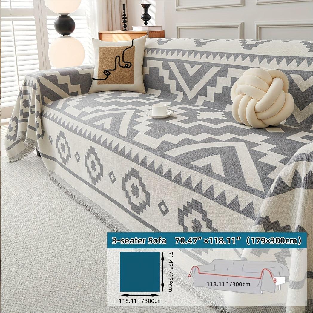 Boho-Chic All-Season Sofa Cover |Various Colors Pet Proof Couch Cover