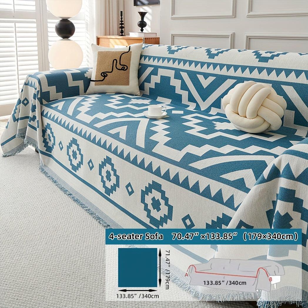 Boho-Chic All-Season Sofa Cover |Various Colors Pet Proof Couch Cover