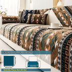 Boho Winter Couch Cover - Chic Snow Chenille Pet Protector