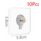 10 Pcs Punch-Free Non-Marking Strong Adhesive Screw Stickers Wall Picture Hook Invisible Traceless Hardware Drywall Hooks Towel Hook Self Adhesive Key Holder Wall Hook Clothes Coat Robe Hooks Cabinet Closet Door Hanger