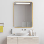 Metal Framed Bathroom Mirror with Rounded Corners