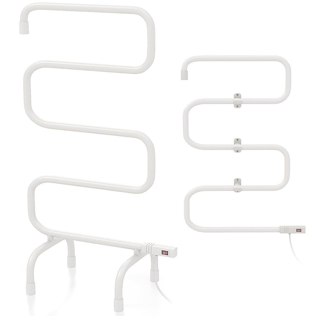 100W Electric Towel Warmer Drying Rack, Freestanding Towel Rack Warmer or Wall Mounted Towel Rack Warmer Silver