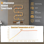 100W Electric Towel Warmer Drying Rack, Freestanding Towel Rack Warmer or Wall Mounted Towel Rack Warmer Silver