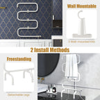 100W Electric Towel Warmer Drying Rack, Freestanding Towel Rack Warmer or Wall Mounted Towel Rack Warmer Silver
