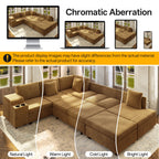 L-Shaped Sectional Sofa Set with Removable Ottoman