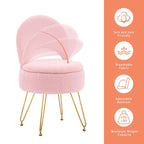 Teddy Velvet, Storage Vanity Stool Chair with Folding Back, Make-Up, Office, Bedroom