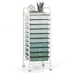 10 Drawer Rolling Storage Cart Organizer with 4 Universal Casters