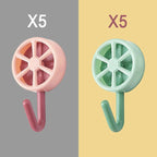 10PCS Self Adhesive Wall Hook Strong Without Drilling Coat Bag Bathroom Door Kitchen Towel Hanger Hooks Home Storage Accessories Decorative Hooks Entrance Organizers with Self-Adhesive Hooks for Hanging Keys Towels
