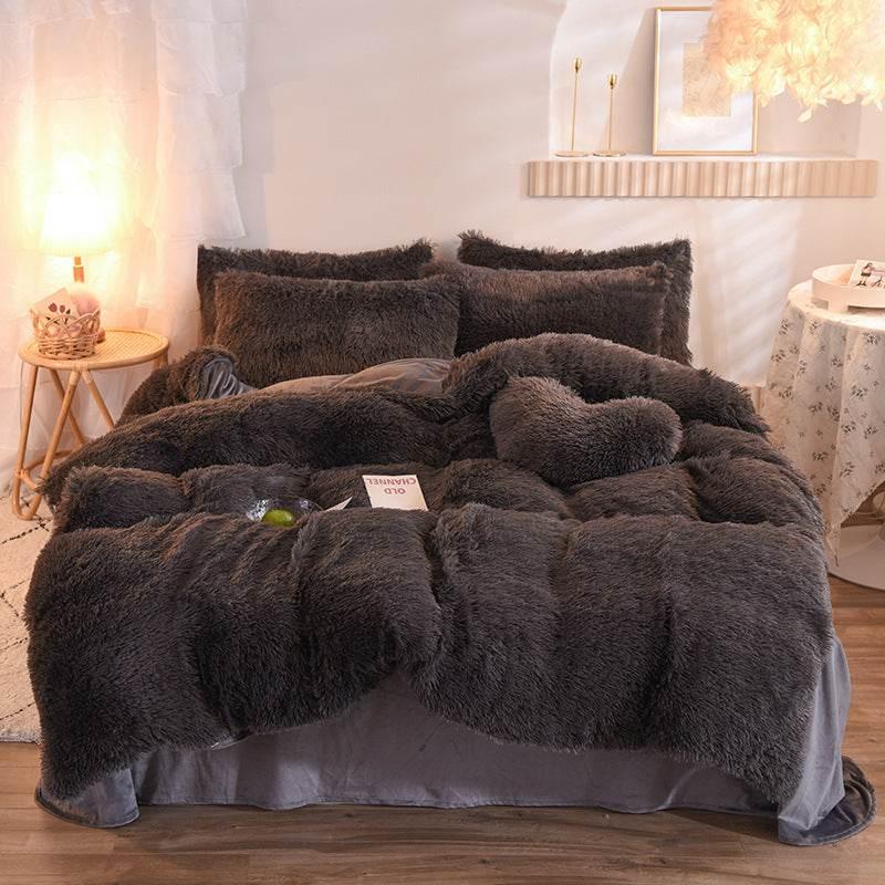 Thick Fleece Duvet Cover Bedding Set, 13 Colors