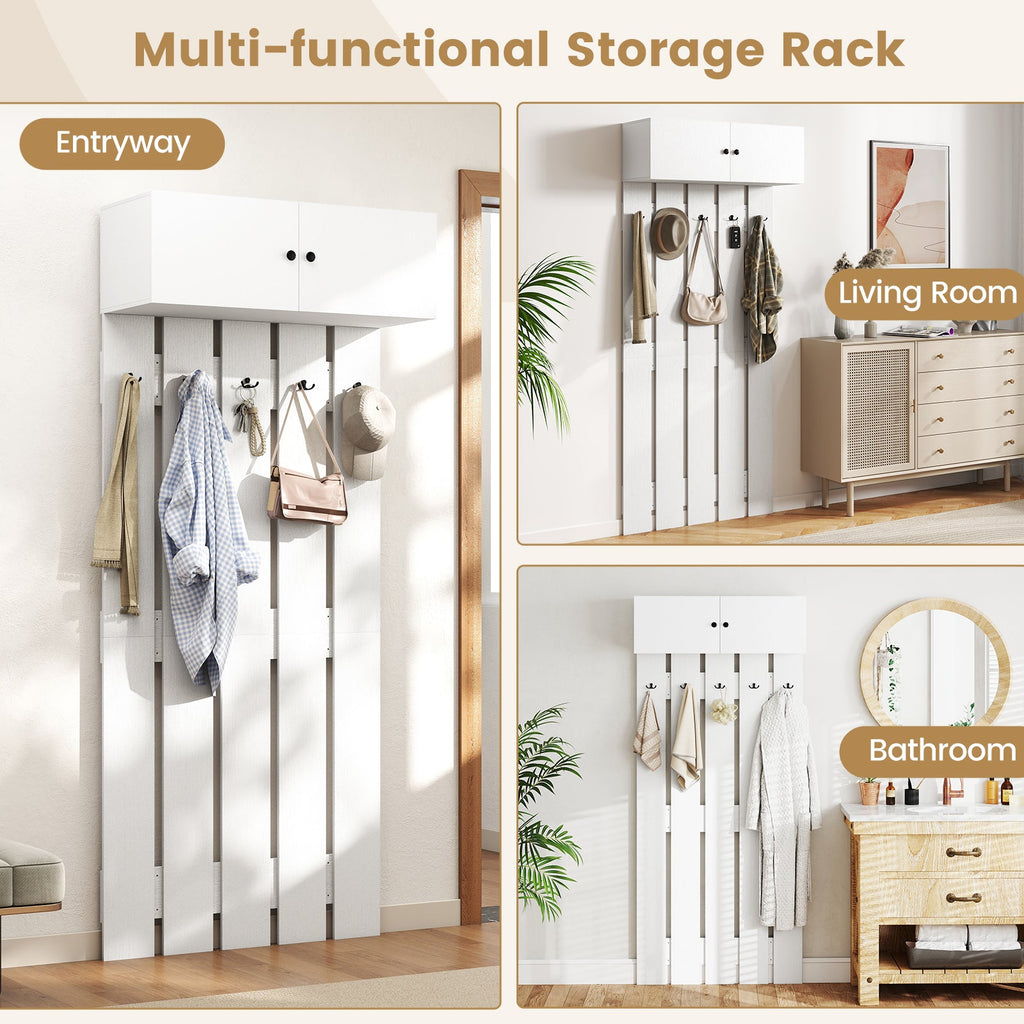 Entryway Wall Coat Rack Wall Mounted Coat Clothes Rack - Home Spa Robe Rack