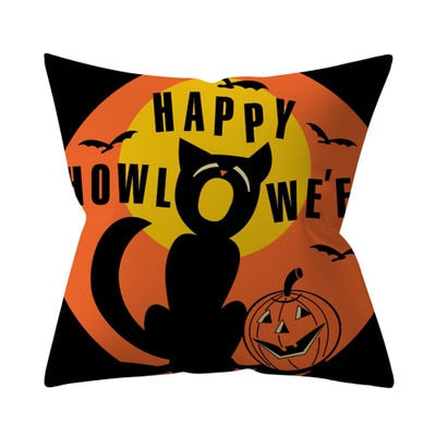 Retro Halloween Throw Pillow Cover