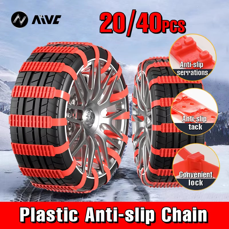 AIVC Anti-Skid Snow Chains for Car Motorcycles Winter and Bad Terrain Wheels Anti-Slip Emergency Universal Lockout Artifact