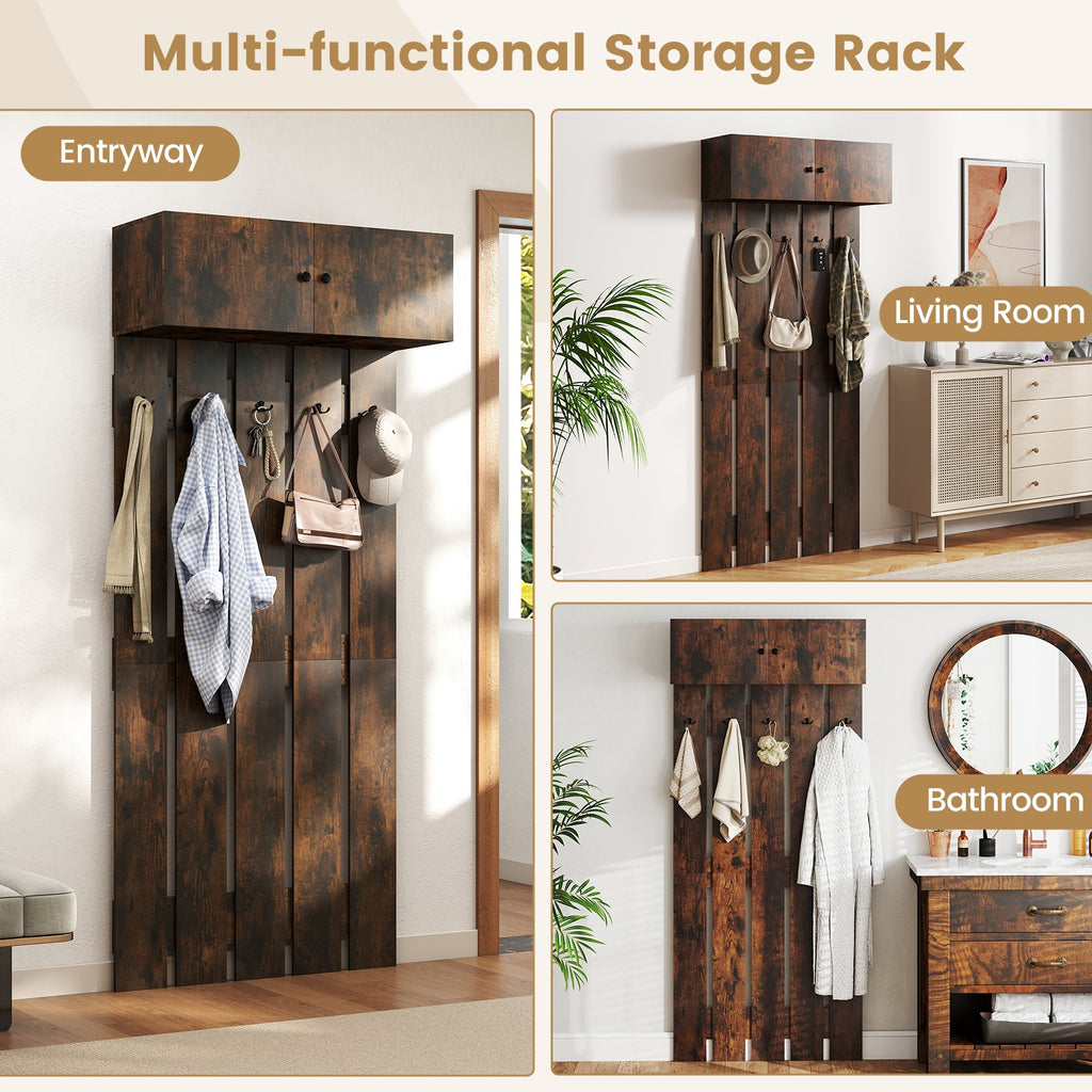 Entryway Wall Coat Rack Wall Mounted Coat Clothes Rack - Home Spa Robe Rack