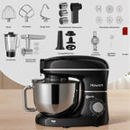 HOWORK 6.5QT 8-In-1 Multifunctional Stand Mixer | 660W 6-Speed 6.5QT Kitchen Mixer with Meat Grinder, Blender & Pasta/Cookie Maker | Perfect for Home Cooks