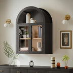 Arched Wall Mounted Medicine Cabinets with Tempered Glass Doors,Bathroom Cabinet with Adjustable Shelf for Kitchen,Living Room