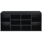 10-Cube Organizer Shoe Storage Bench with Cushion for Entryway