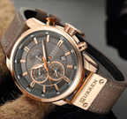 Men's Waterproof Elegant Sport Watch With Chronometers Day View, Leather  Belts And Hardlex Scratch Resistant Glass Perfect Gift For Him