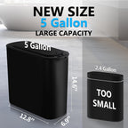 TIPGO 5 Gallon Motion Senor Bathroom Trash Can with Lid, VARIOUS COLORS, Automatic Garbage Can Touchless, Smart Plastic Waste Basket for Narrow Spaces, Bathroom, Office, Bedroom, Living Room (Black)
