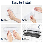 Kitchen Caddy  Shower Caddy  Pantry Caddy  No Drilling Rustproof Adhesive Organizers
