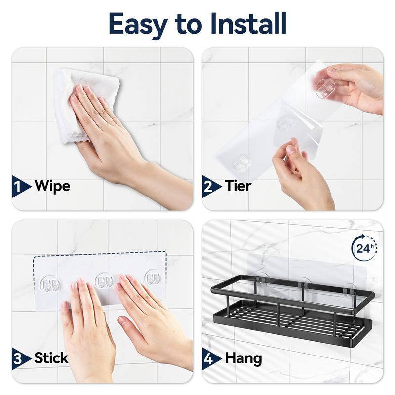 Kitchen Caddy  Shower Caddy  Pantry Caddy  No Drilling Rustproof Adhesive Organizers