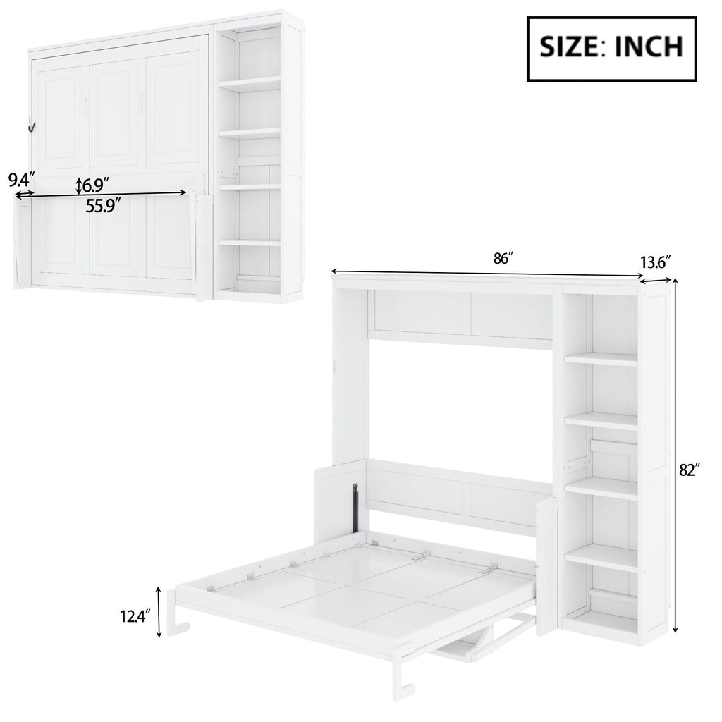 Sturdy Murphy Bed With Desk And Bookshelf