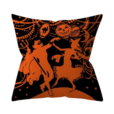 Retro Halloween Throw Pillow Cover