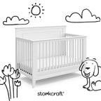 Solstice 5-In-1 Convertible Baby Crib, White
