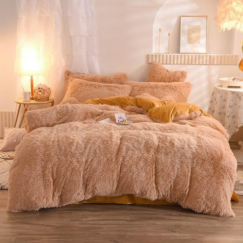 Thick Fleece Duvet Cover Bedding Set, 13 Colors