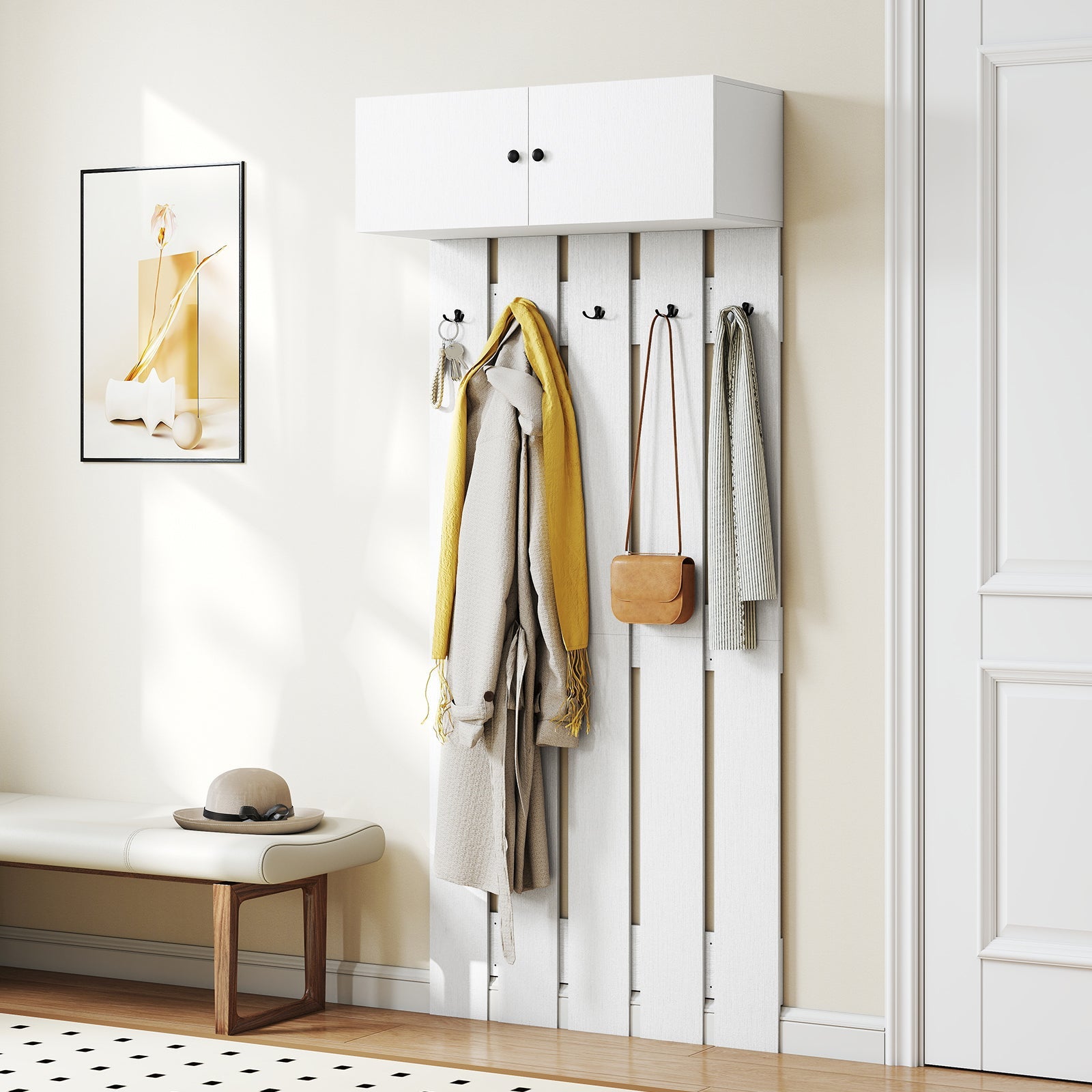 Entryway Wall Coat Rack Wall Mounted Coat Clothes Rack - Home Spa Robe Rack