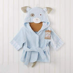 Blue Puppy Hooded Cotton Bathrobe