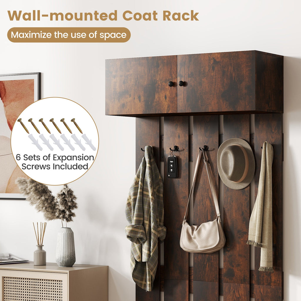 Entryway Wall Coat Rack Wall Mounted Coat Clothes Rack - Home Spa Robe Rack