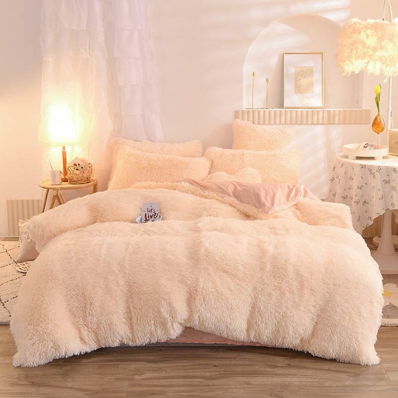 Thick Fleece Duvet Cover Bedding Set, 13 Colors
