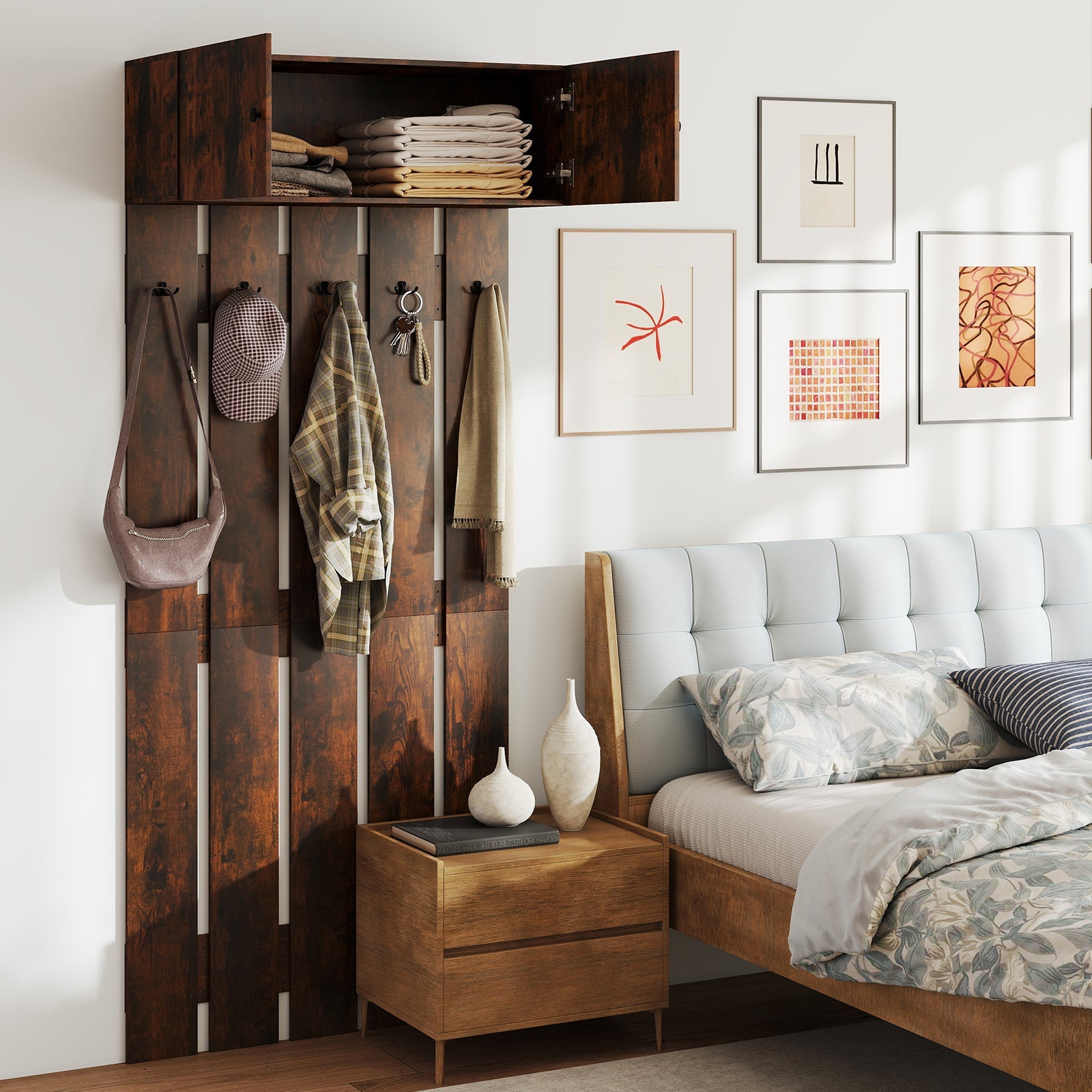 Entryway Wall Coat Rack Wall Mounted Coat Clothes Rack - Home Spa Robe Rack
