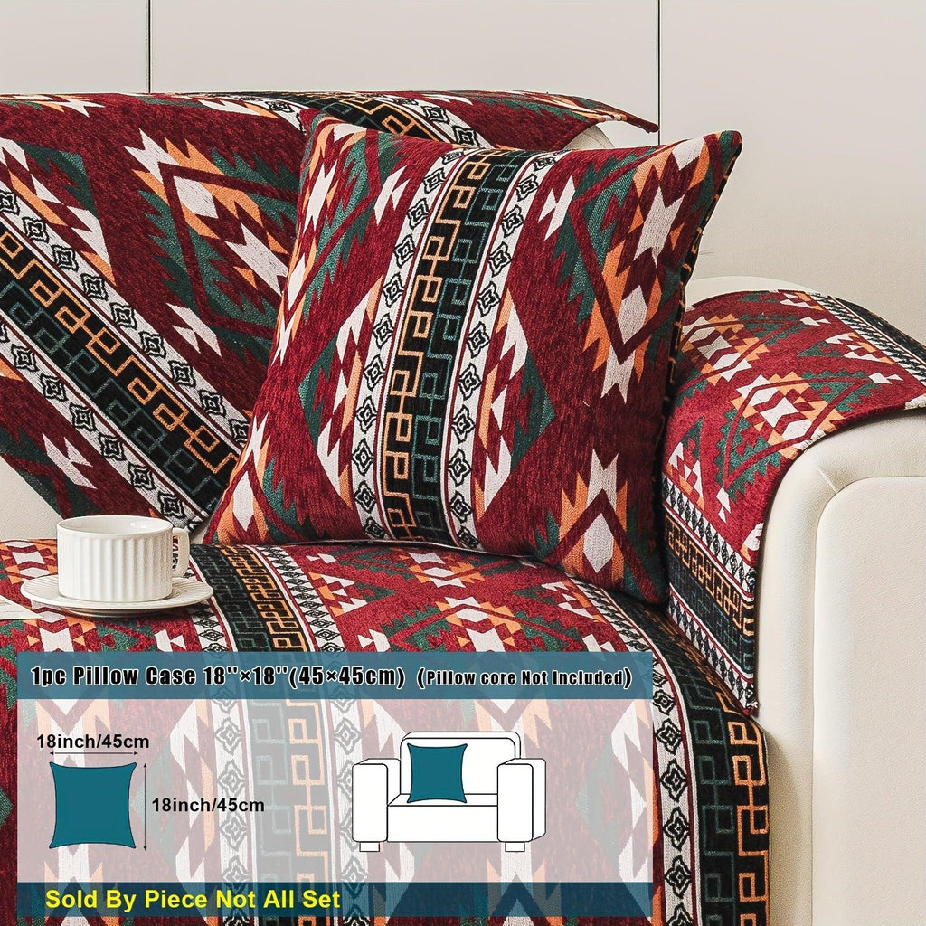 Boho Winter Couch Cover - Chic Snow Chenille Pet Protector