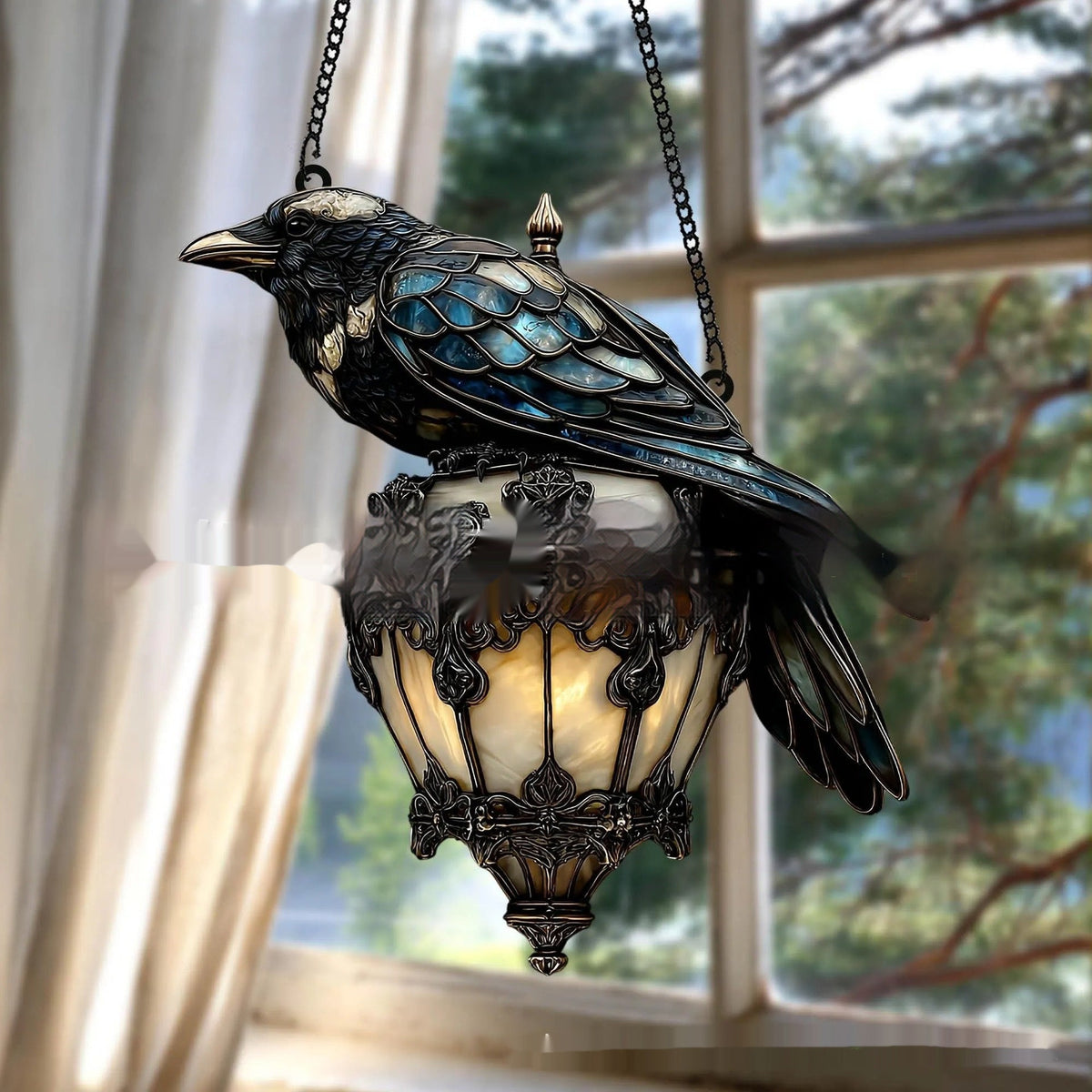 Halloween Decor Raven Gothic Acrylic Pendant