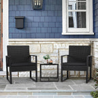 Black Cushioned Outdoor All Weather Patio Conversation Set