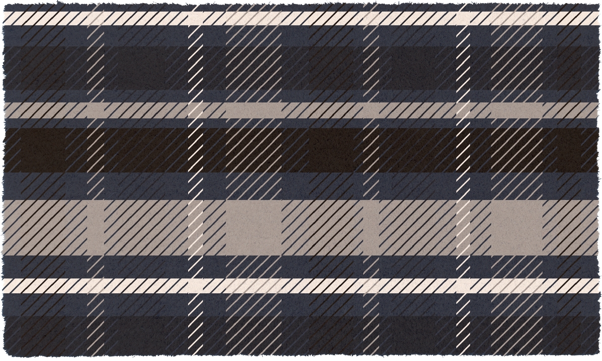 Checkered Under-Layer Doormat, Red or Blue