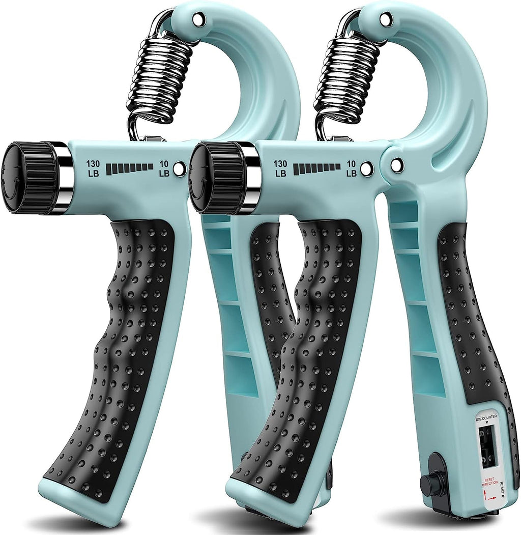 KDG Hand Grip Strengthener 2 Pack Adjustable Resistance 10-130 Lbs Forearm Exerciser，Grip Strength Trainer for Muscle Building and Injury Recovery for Athletes